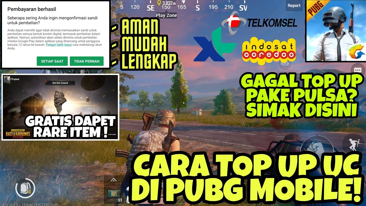 Cara Praktis Isi UC PUBG Menggunakan Pulsa