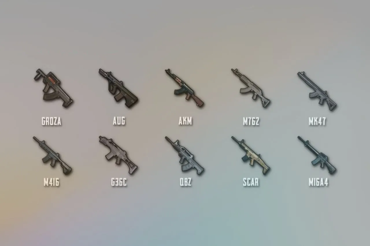 Data damage, recoil, bullet velocity, dan DPS semua senjata.