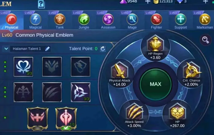 Pilih emblem Mobile Legends sesuai role & hero terbaik