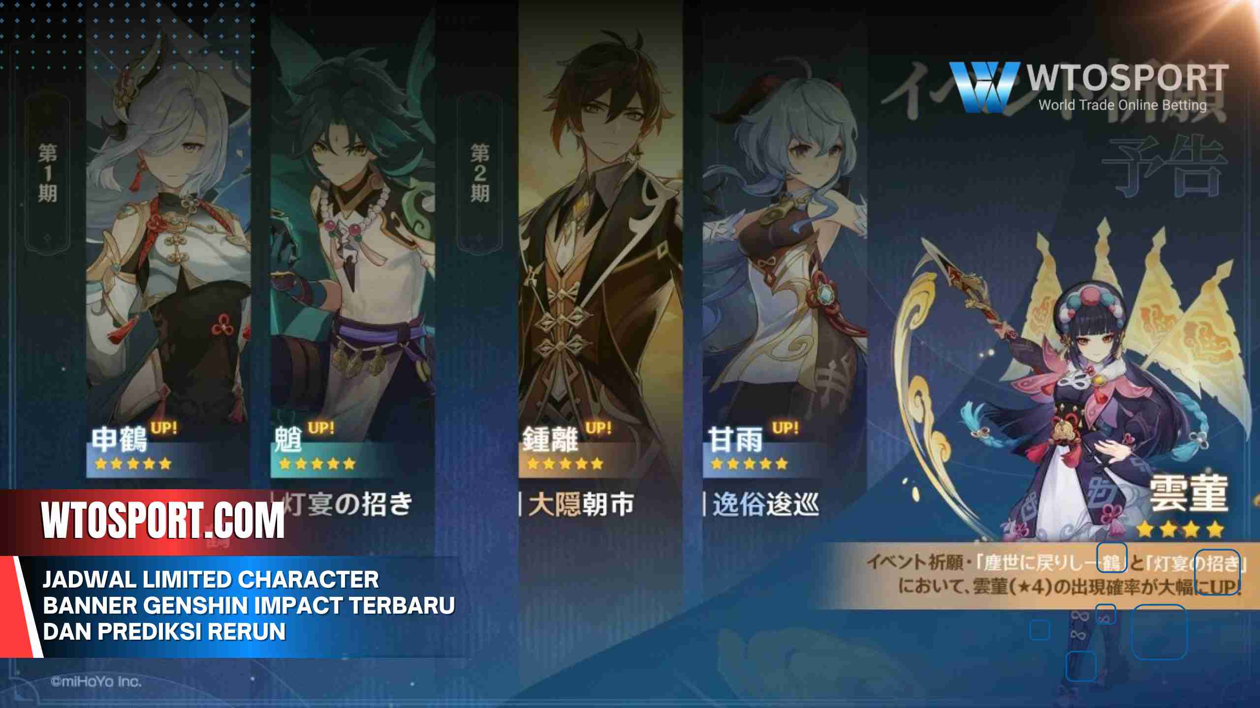 Jadwal Limited Character Banner Genshin Impact Terbaru dan Prediksi Rerun