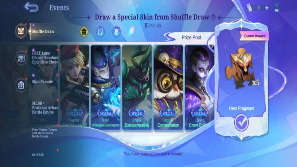 Daftar aplikasi dan event resmi untuk skin permanen.