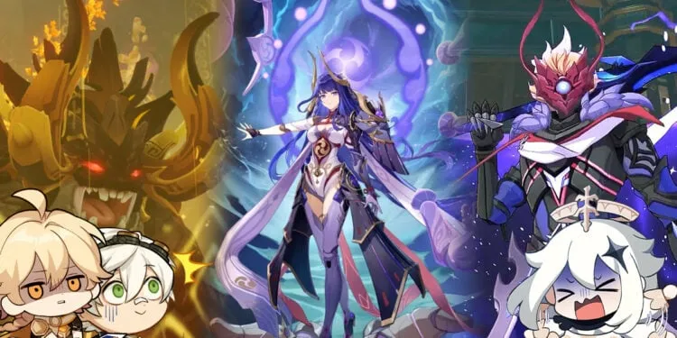 Perbandingan damage Vaporize, Melt, dan Hyperbloom.