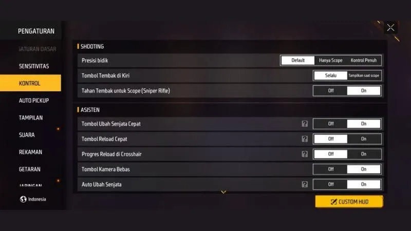 Pengaturan DPI dan Sensitivitas Terbaik Free Fire.