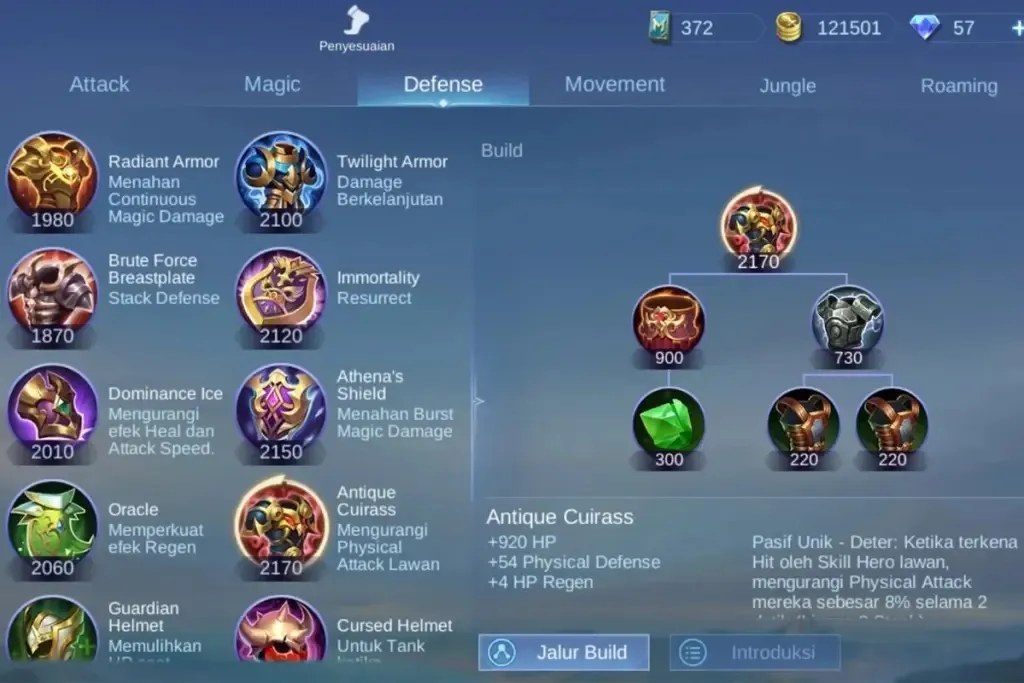 Ulasan item defense Mobile Legends terbaru, auto tebal.
