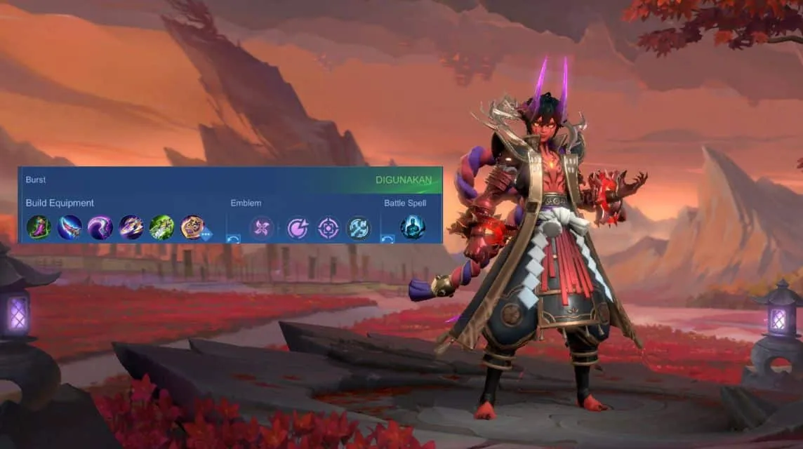 Kombinasi item, emblem, dan spell dari top global.