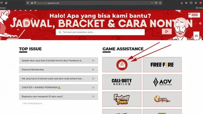 Panduan lengkap mengembalikan akun via Garena Support.
