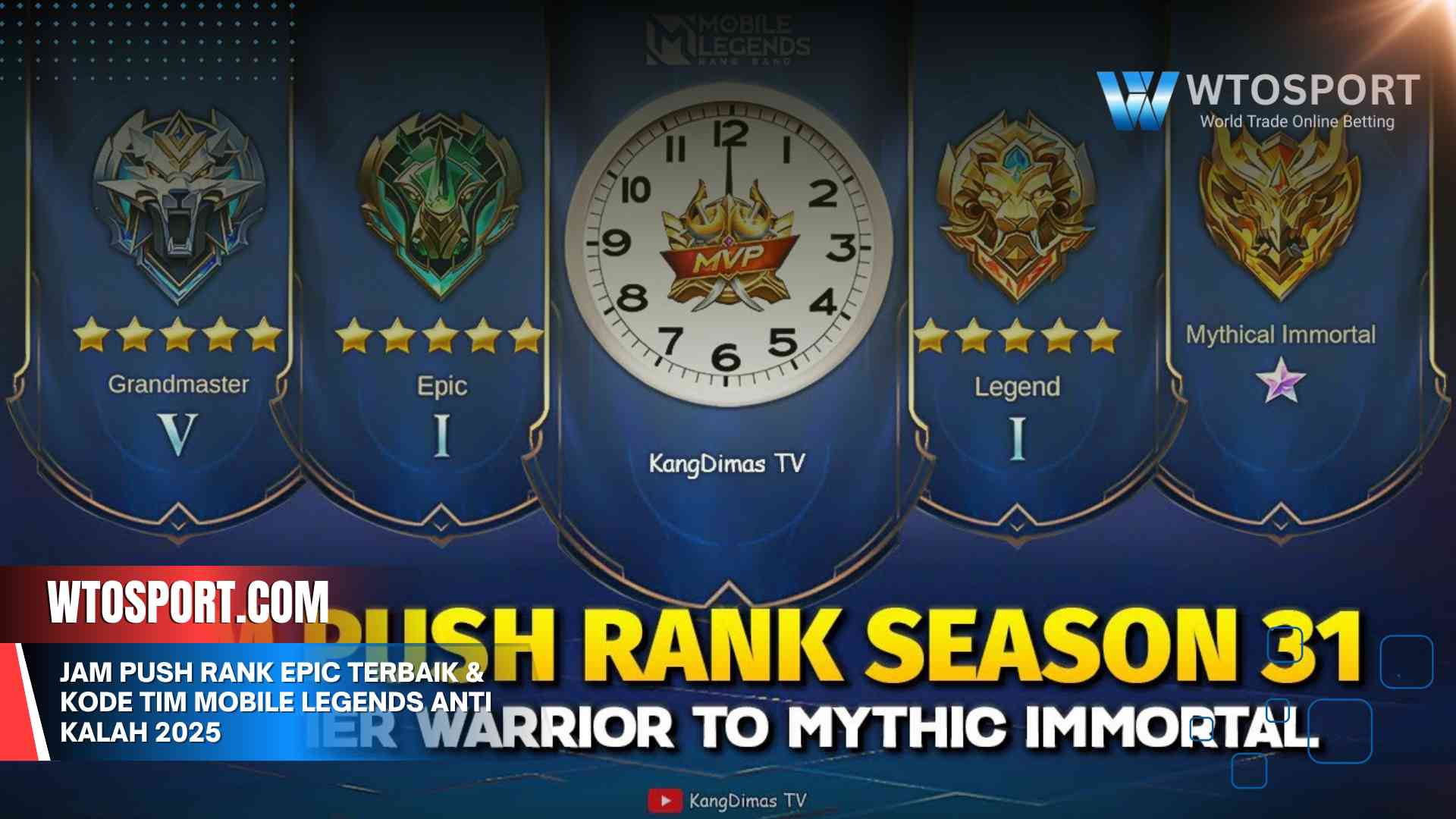 Jam Push Rank Epic Terbaik & Kode Tim Mobile Legends Anti Kalah 2025