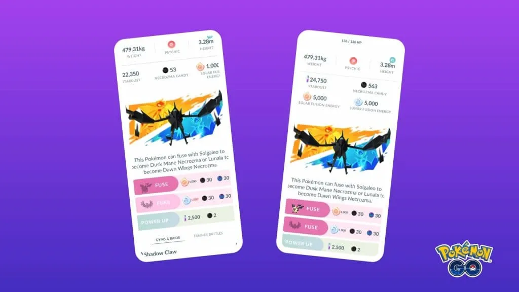 Cara Counter Dusk Mane & Dawn Wings Necrozma Raid Pokémon GO Kelemahan & Pokémon terbaik lawan raid Necrozma POGO.